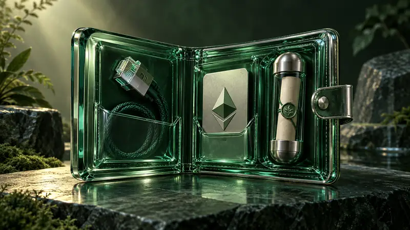 An open wallet separates network access, permissions, and backup storage.
